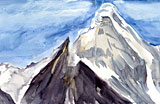 Ama Dablam from Chukung watercolour