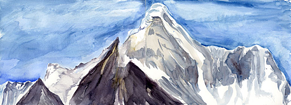 Ama Dablam from Chukung watercolour